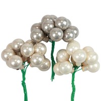 Mini Weihnachtskugeln Creme Grau Ø25Mm Glas Spiegelbeeren Echtglas Deko Set