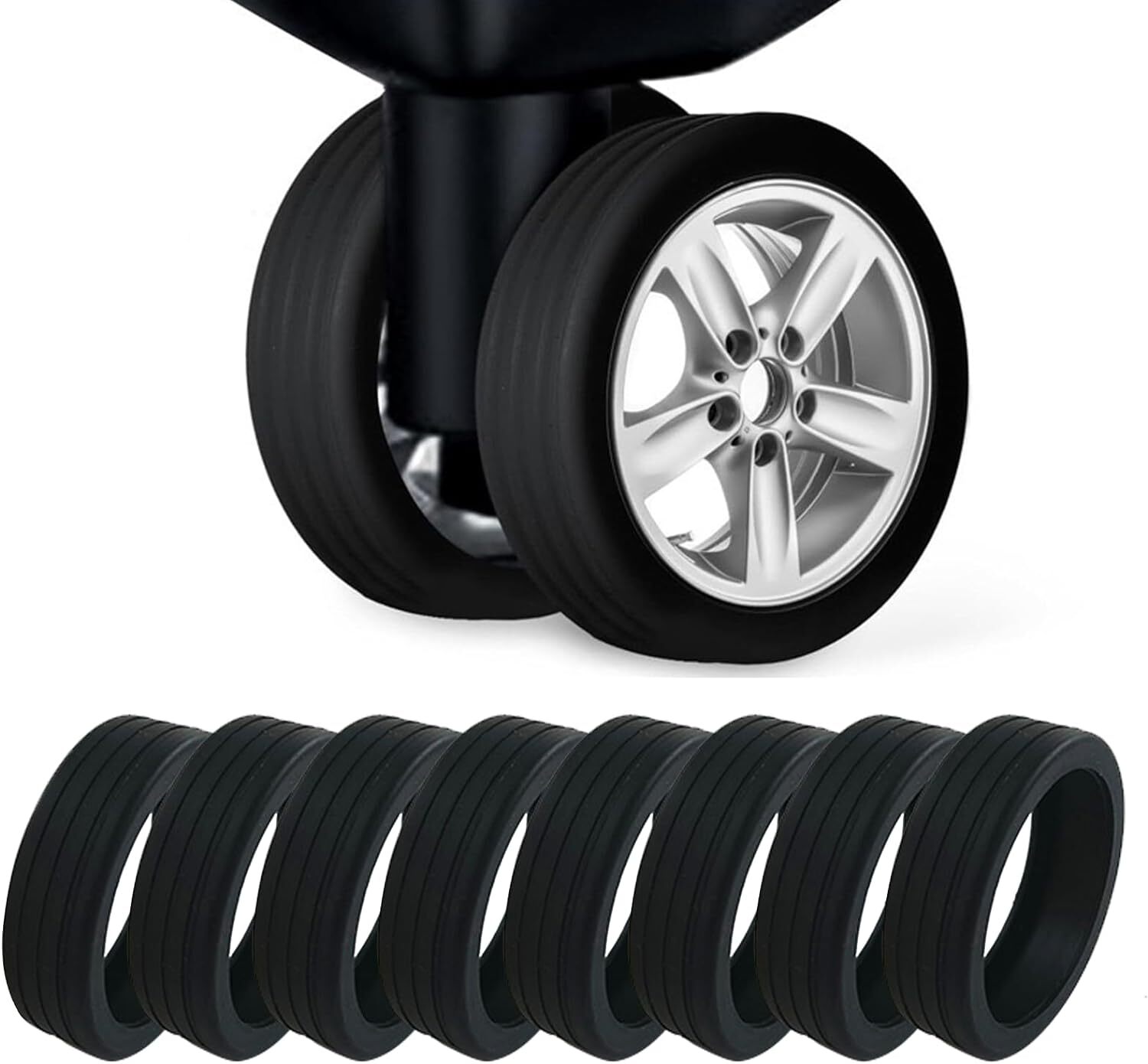 8Pcs Luggage Compartment Wheel Protection Cover, Luggage Wheels Cover