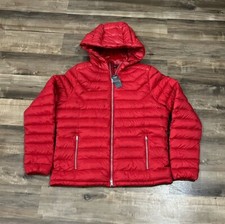Ambercrombie & Fitch Women’s Xxl Red Puffer Jacket Ducked Down Zip Nwt 140$ Msrp