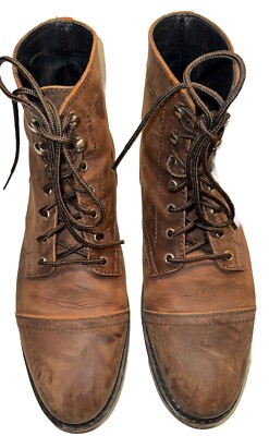 Thursday Everyday Captain Boots Men\'s US Sz 11 Brown Leather Cap Toe Ankle Boots Men main image 4