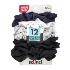 Scunci The Original Scrunchie Knit Scrunchies, Assorted Colors, 12-Pieces