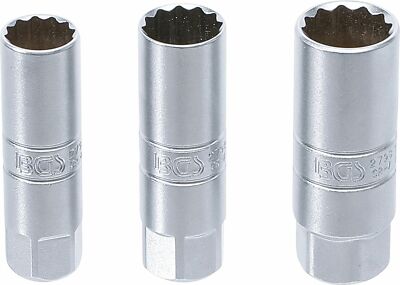 BGS Zündkerzen- Steckschlüssel Nuss Zwölfkant Einsatz 3tlg. 14mm - 16mm - 18mm