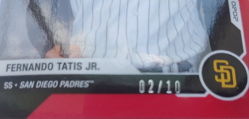 Fernando Tatis Jr. PADRES 2020 TOPPS NOW ROAD TO OPENING DAY RED 2/10 OD-424 - Picture 2 of 4