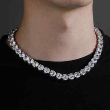 High Quality 10mm Tennis Chain Mens Zircon 1 Row CZ Iced Out Necklace