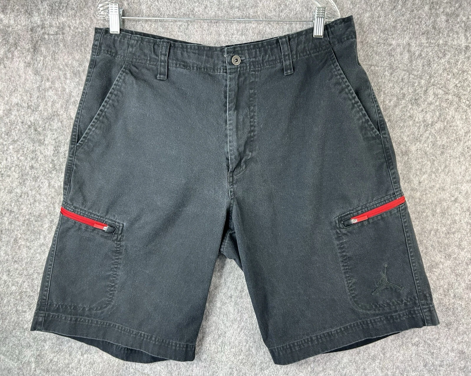 Nike Air Jordan pantaloncino cargo uomo nero taglia 34 cotone jumpman stampa elefante