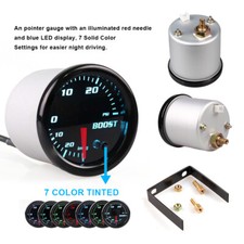 52mm 7-Color LED Digital & Pointer Car Turbo Boost Meter Bar Pressure Gauge new