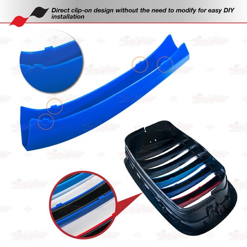 Fits BMW 2 Series F45 F46 2015-18 Kidney 10 Slats Grille M Sport 3 Colour Covers - Picture 7 of 9