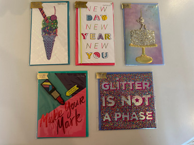 5 Papyrus Bird & Quill 3D Birthday Cards Glitter Cake Make Your Mark Etc.
