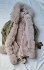 Miss & Furs Parka Damen S 36/38 mit puderfarb...