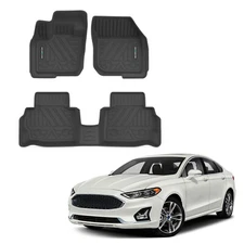 3D Molded Floor Mats Liner Black for 2017-2021 Ford Fusion Sedan All Weather