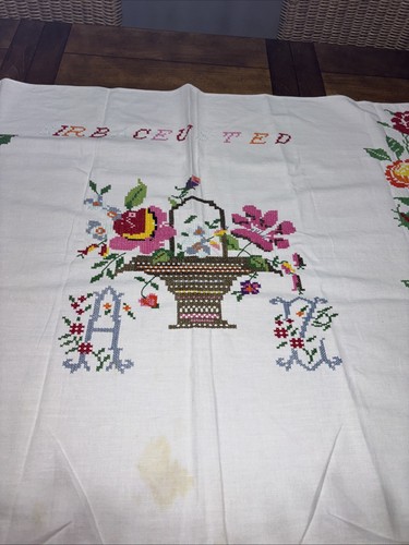 Ancient Embroidery Ukrainian national embroidered Big Beach towel 1910-1930 - Picture 3 of 6