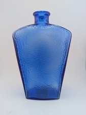 Vintage Libbey Cobalt Blue Embossed Glass Bottle Pebble Textured Canada