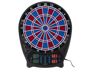 Crivit Elektronische Dartscheibe Dartboard LED 12 Darts rot/blau B Ware