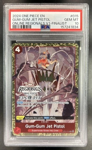 2024 One Piece Online Regionals V1 Finalist Gum-Gum Jet Pistol #ST01-015 PSA 10