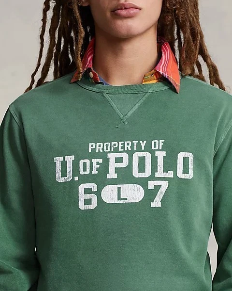 Polo Ralph Lauren Collegiate-Inspired Fleece Sweatshirt - XS - Fade Green - NWT image 1