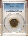 1925-D LINCOLN WHEAT CENT PCGS AU58 101893