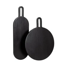 Staven Transitional Two-Piece Serving Boards Set, 7 x 22 and 14 x 18, Black, ...