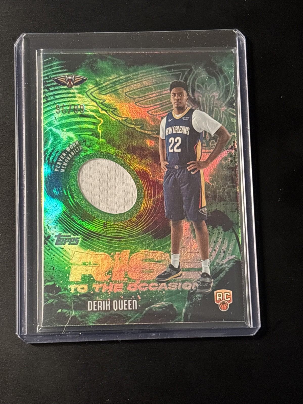 2025 Topps Derik Queen RC Rise To The Occasion Player Worn Patch Green /99