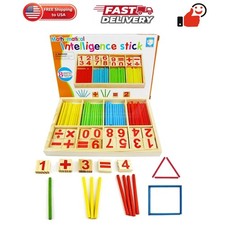 Montessori Toys Math Educational Toy - Wooden Intelligence Sticks Number Card...