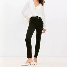 LOFT "The Skinny High Rise" Black 8 29 Corduroy Stretch Jeans Pants