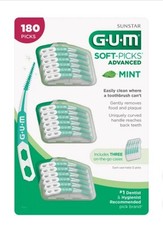 GUM Soft-Picks Advanced Soft  Flexible Mint On the Go Case, 180-count