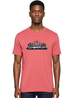 Chess-Board Mens Graphic Tee, 100% Cotton, Casual Summer Wear