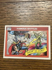 1990 Impel Marvel Universe Famous Battles #122 Thor vs Loki