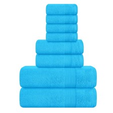 8 Piece Towel Set 100 Ring Spun Cotton, 2 Bath Towels 27x54, 2 Hand Towels 1...