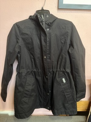 HUNTER Original Full Zip Rain Jacket Women s Small Black Hooded Waterproof Coat