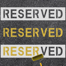 2Pcs Reserved Stencil, 28.74X5.9 Inch Reserved Parking Sign Spray Painting Lette