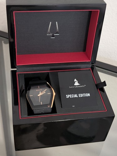 Bulova Latin Grammy Gemini Special Edition Uhr Roségold Schwarz EUC - Bild 10 von 10