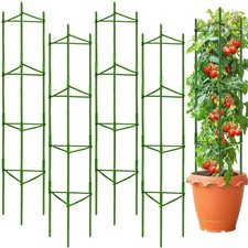 63Inch Tomato Cage for Garden Plant Support, 4Pack Adjustable Tall Tomato Cag...