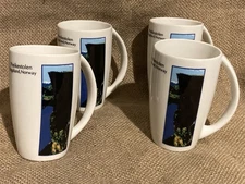 Four Figgjo Verde 4 inch mugs, Prekestolen, Rogaland Norway design