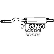MTS 01.53750 Mittelschalldämpfer Schalldämpfer für AUDI 80 Limousine (8C2, B4)