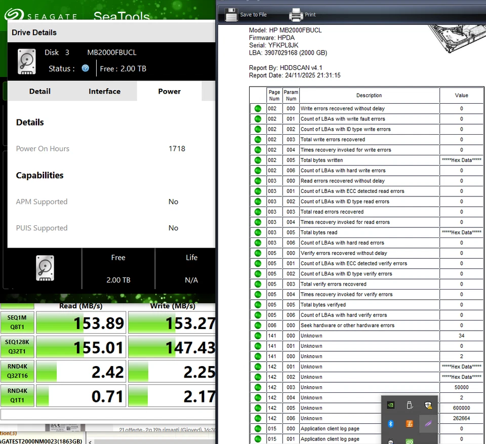 Hard Disk SAS HP 2 TB SAS MB2000FBUCL Quasi Nuovo  (  2000h) - Immagine 4 di 4