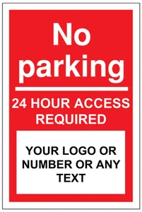 Personalised No Parking Logo Custom Warning Sign Self Adhesive Warning Sticker