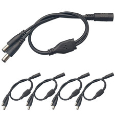 FULARR 5Pcs Premium DC Power Splitter Cable 1 Female to 2 Male , Barrel Plug 5.