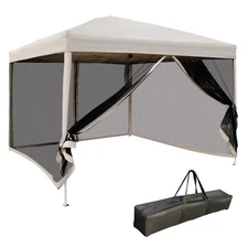 10x10 Stable Steel Frame Canopy with 3 Height Adjustments and Bag