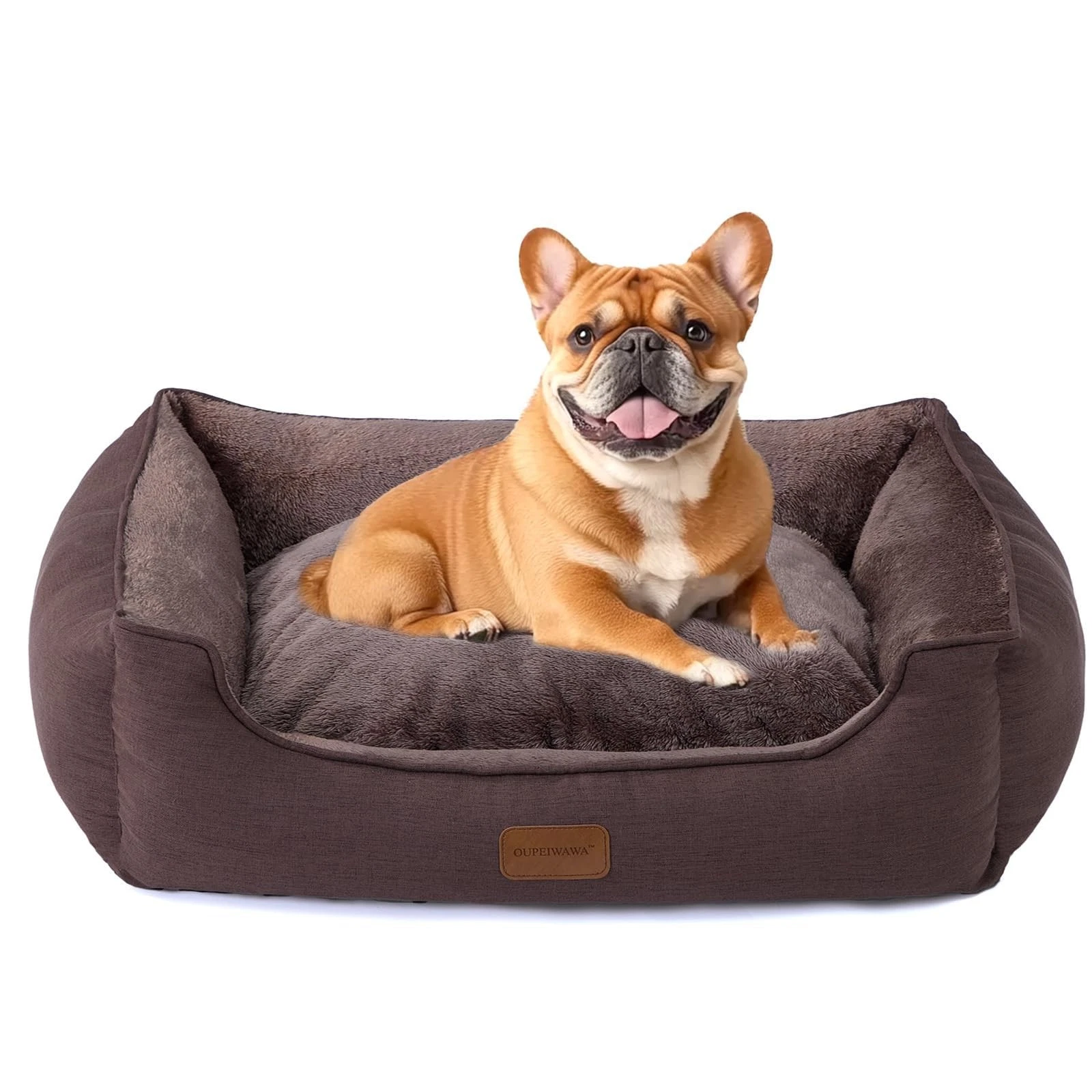 Rectangle Dog Bed for Medium Size Dog with Removable Washable Cover Pet Bed w...