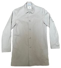 Giacca folk uomo taglia 3 beige media 100% cotone sovracamicia lavoro tasche shacket