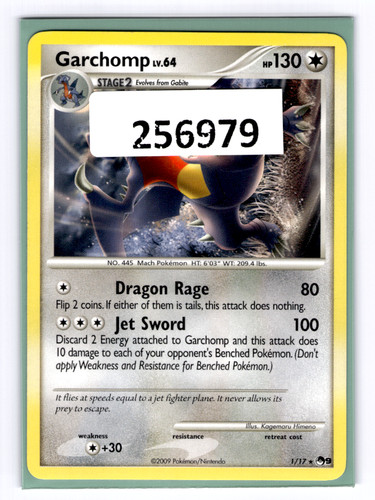 (256979) GARCHOMP POP Series 9 Rare Non Foil Pokemon Promo Card # 1/17