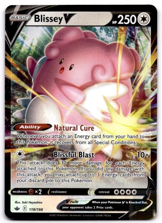 Blissey V 119/198 Holo V Rare Chilling Reign Pokemon Near Mint