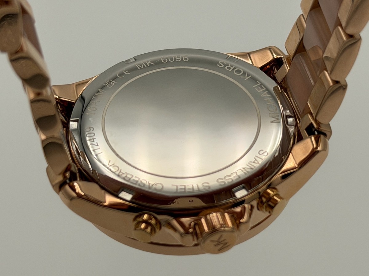 MICHAEL KORS MK6096 Wren Rose Gold Crystal Pave Dial Chronograph