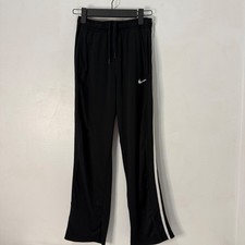 Nike Dri-FIT Track Pants Youth Large Black White Stripe Swoosh Logo Athletic