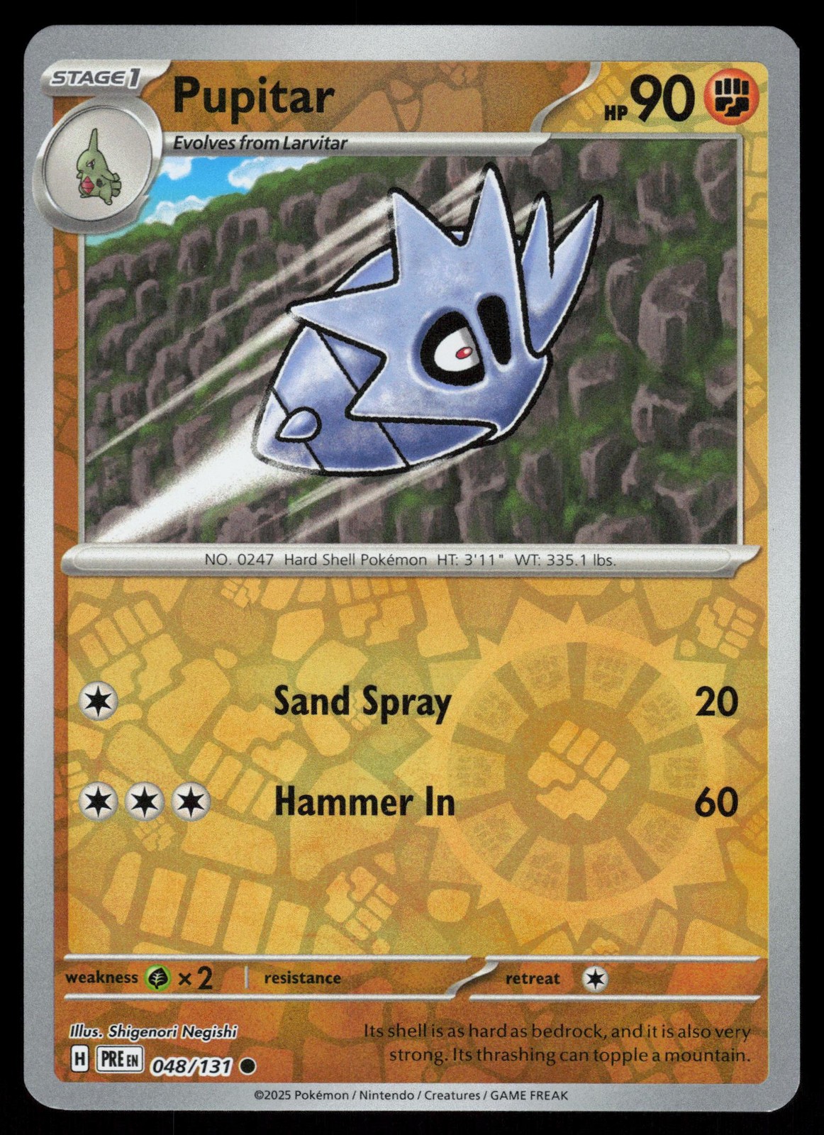 Pupitar 048/131 Reverse Holo Pokemon Prismatic Evolutions NM