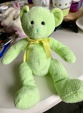 Ty Beanie Babies August Birthday Lime Green Bear. Excellent Condition No Tags