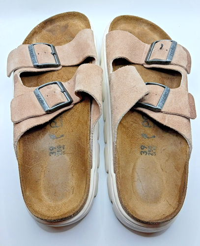 Sandalias de plataforma gruesas Papillio de Birkenstock Arizona beige arena cálida L8 M6 - Imagen 6 de 8