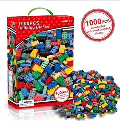 1000 Pcs Assorted Construction Building Blocks Bricks Set Kids Children Toy Xmas