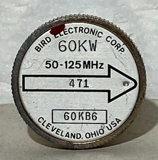 Bird 6-1/8 Inch Line Section ELEMENT - Model 60KB6 - 60KW - 50-125 MHz - 100 uA