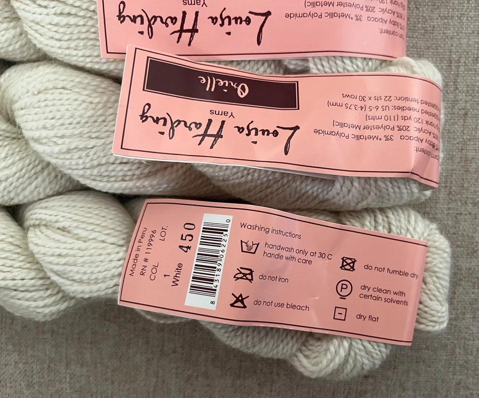 Louisa Harding ORIELLE - Color #1-White. 97% Alpaca, 3% Metallic. 6 skeins - Image 2 of 3